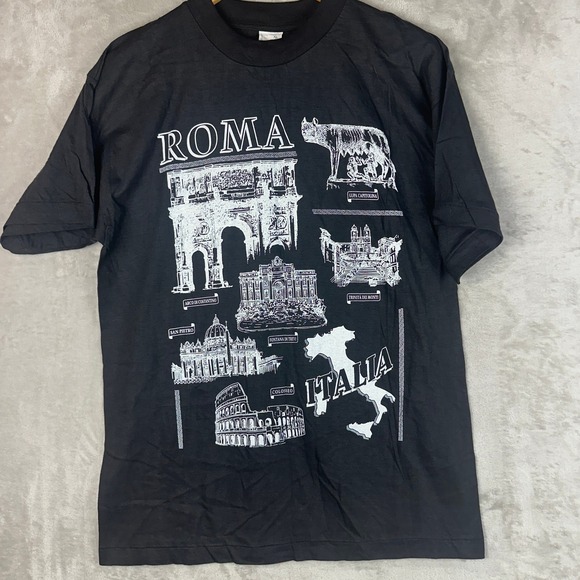 Sex Appeal Other - Sex Appeal Roma Italia Graphic T-Shirt Black Tag XL Fits M Rome Single Stitch